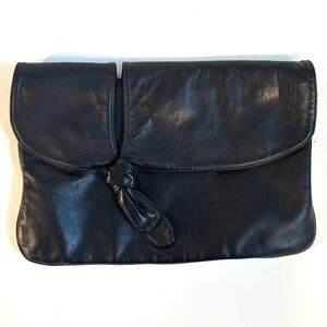 Vintage Evan Picone Leather Knot Flap Clutch
